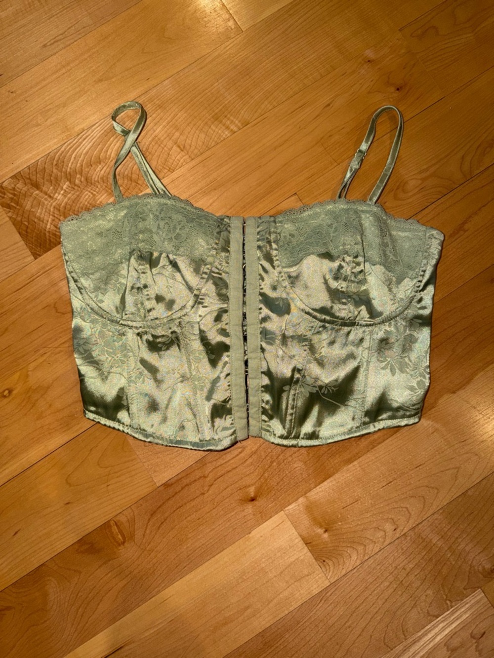 Pacsun L.A. Hearts XS green corset tank top only worn once!!